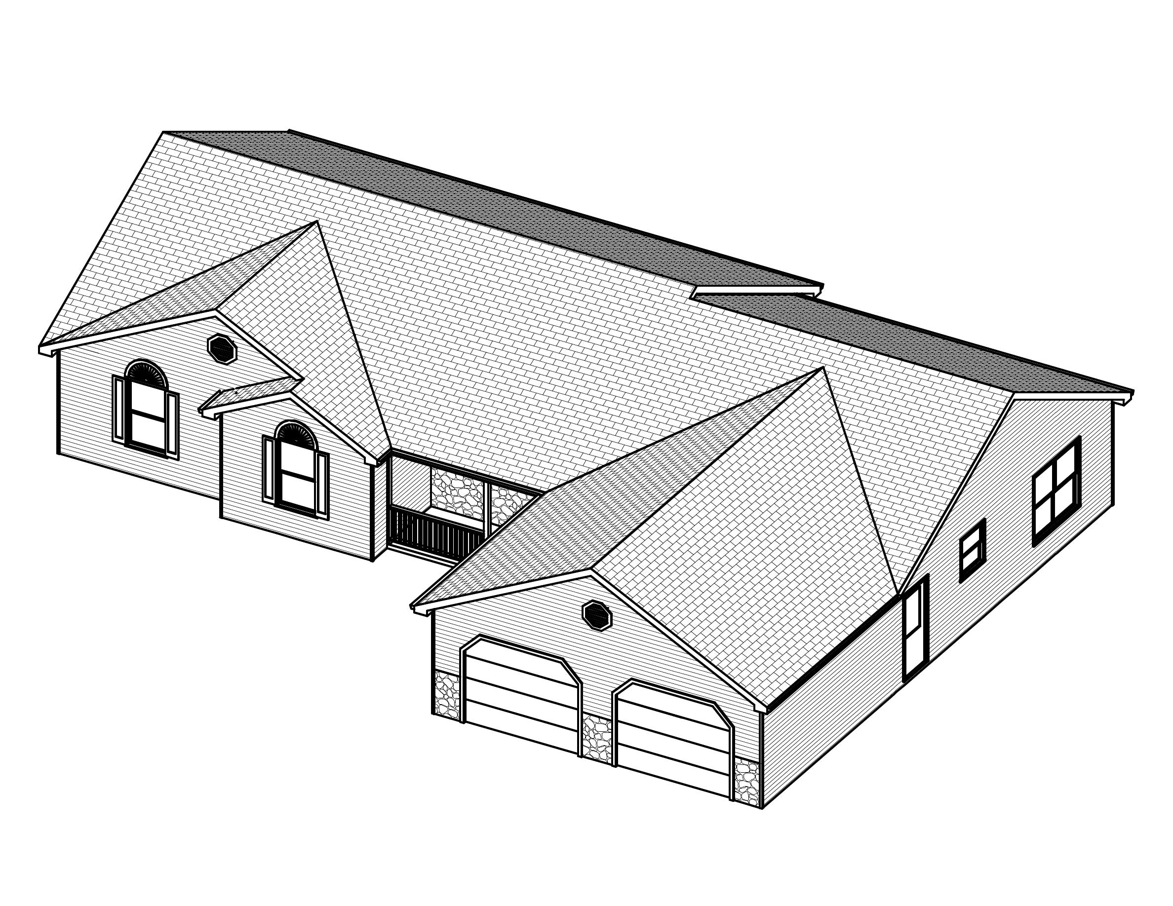 3D Floor Plan of this 3-Bedroom, 1844 Sq Ft Plan - 148-1047