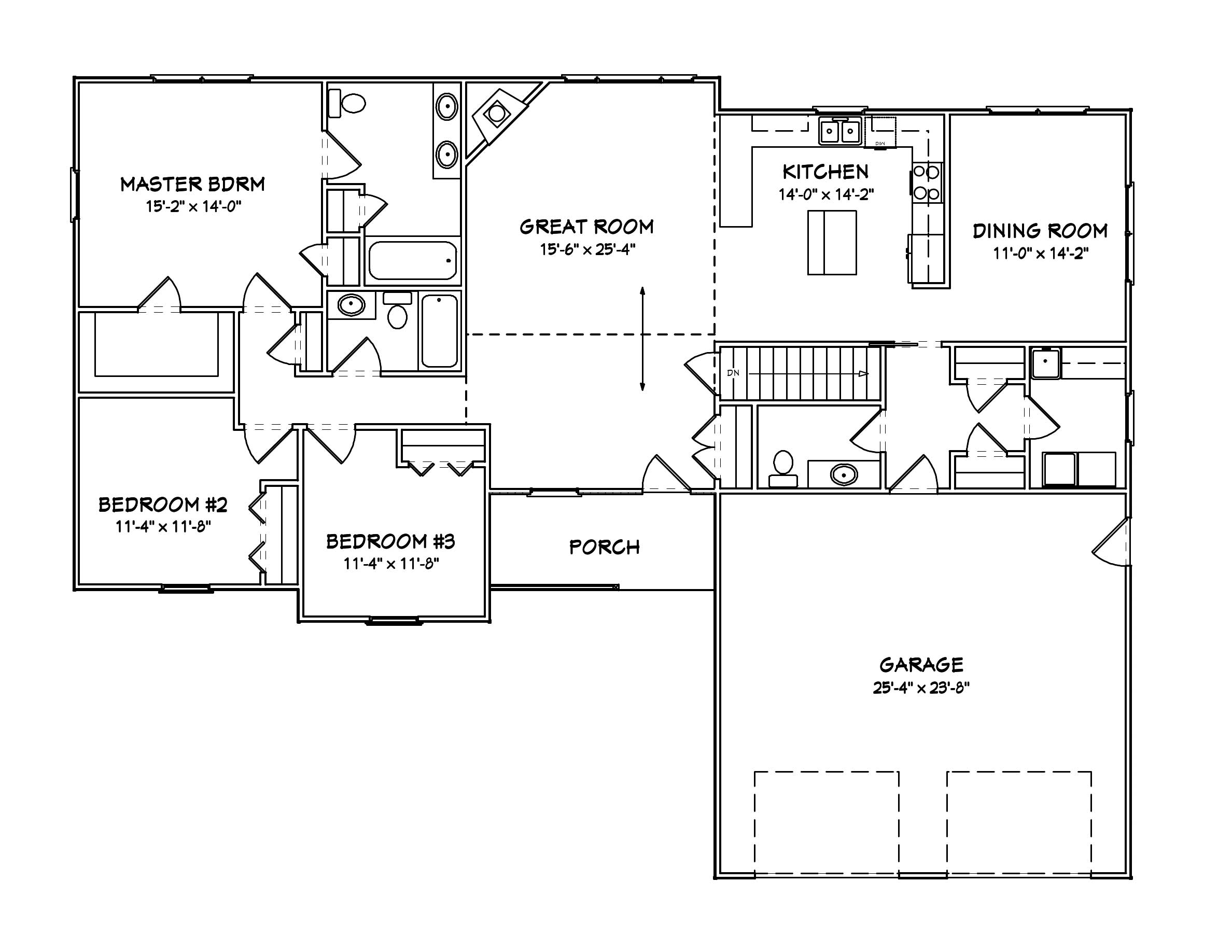 Floor Plan First Story of Country Plan #148-1047