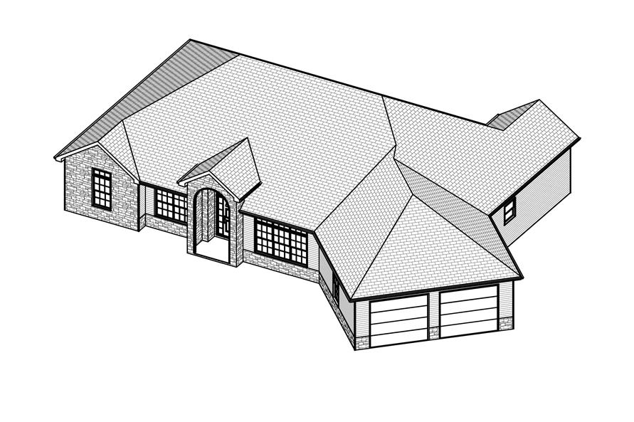 Home Plan 3D Image of this 2-Bedroom,2012 Sq Ft Plan -2012