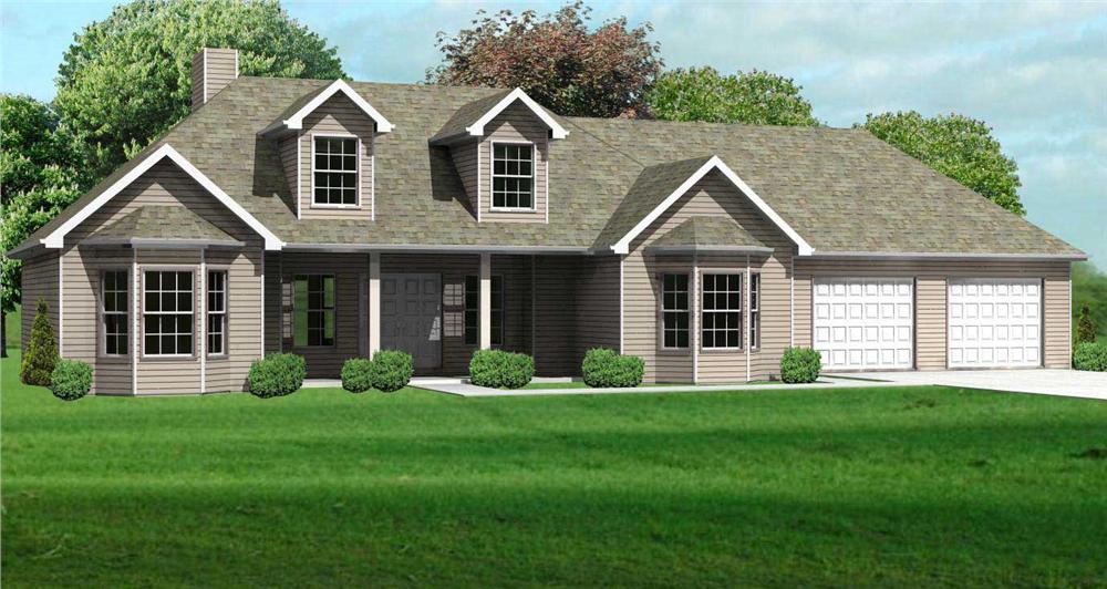 Front elevation of Country home (ThePlanCollection: House Plan #148-1062)