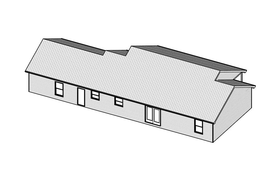 3D Floor Plan of this 3-Bedroom, 1400 Sq Ft Plan - 148-1064