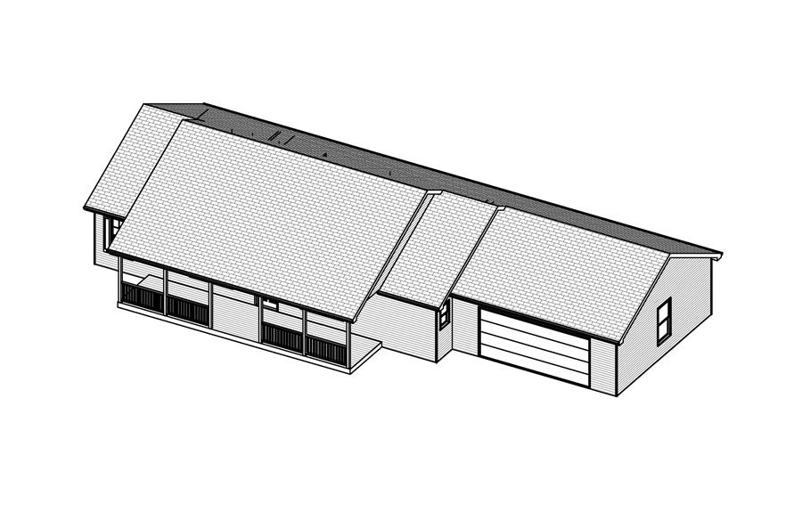 3D Floor Plan of this 3-Bedroom, 1400 Sq Ft Plan - 148-1064