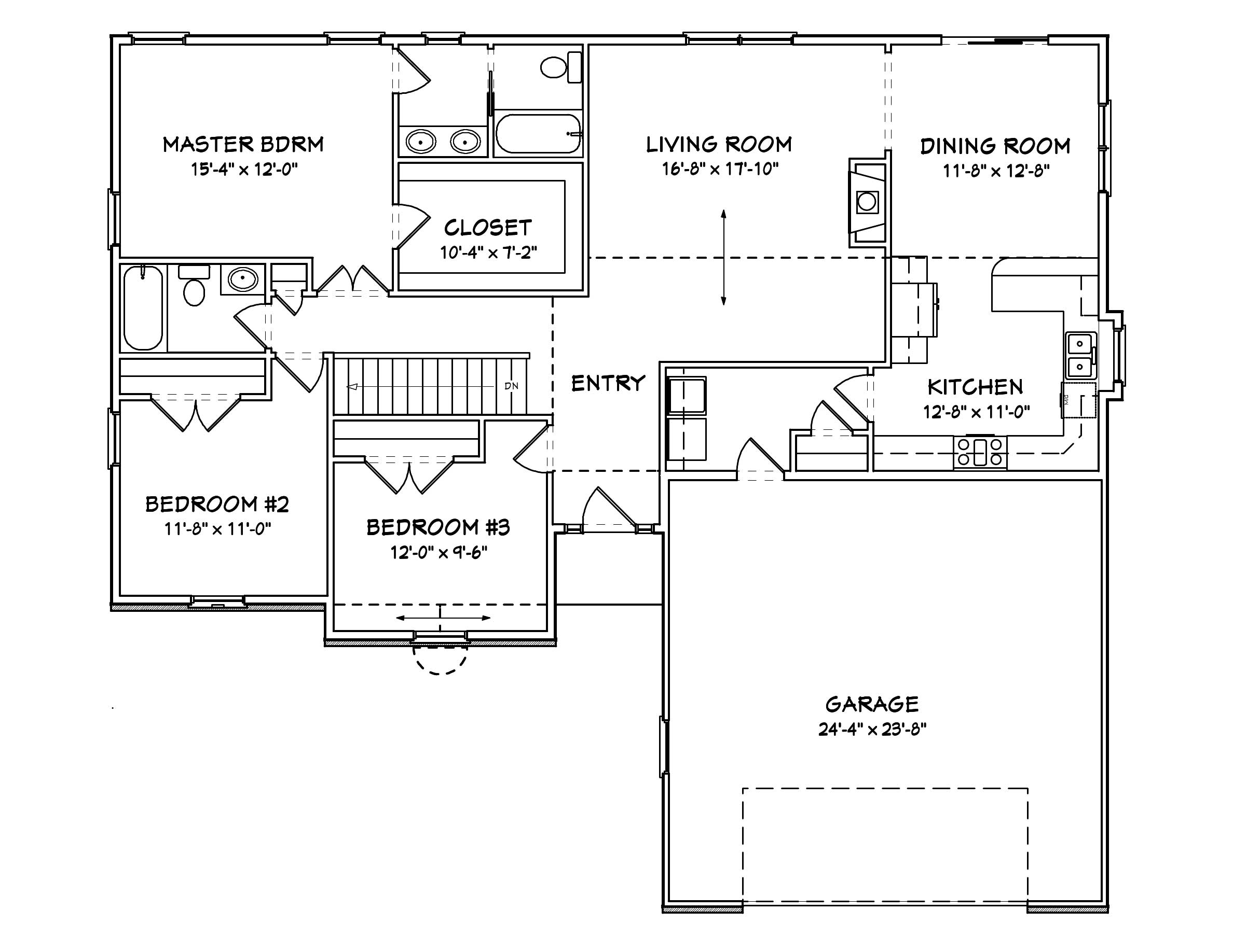 Floor Plan First Story of Country Plan #148-1065