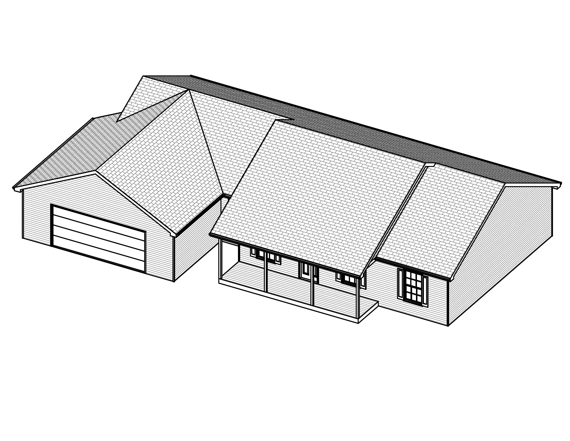 3D Floor Plan of this 3-Bedroom, 1360 Sq Ft Plan - 148-1070