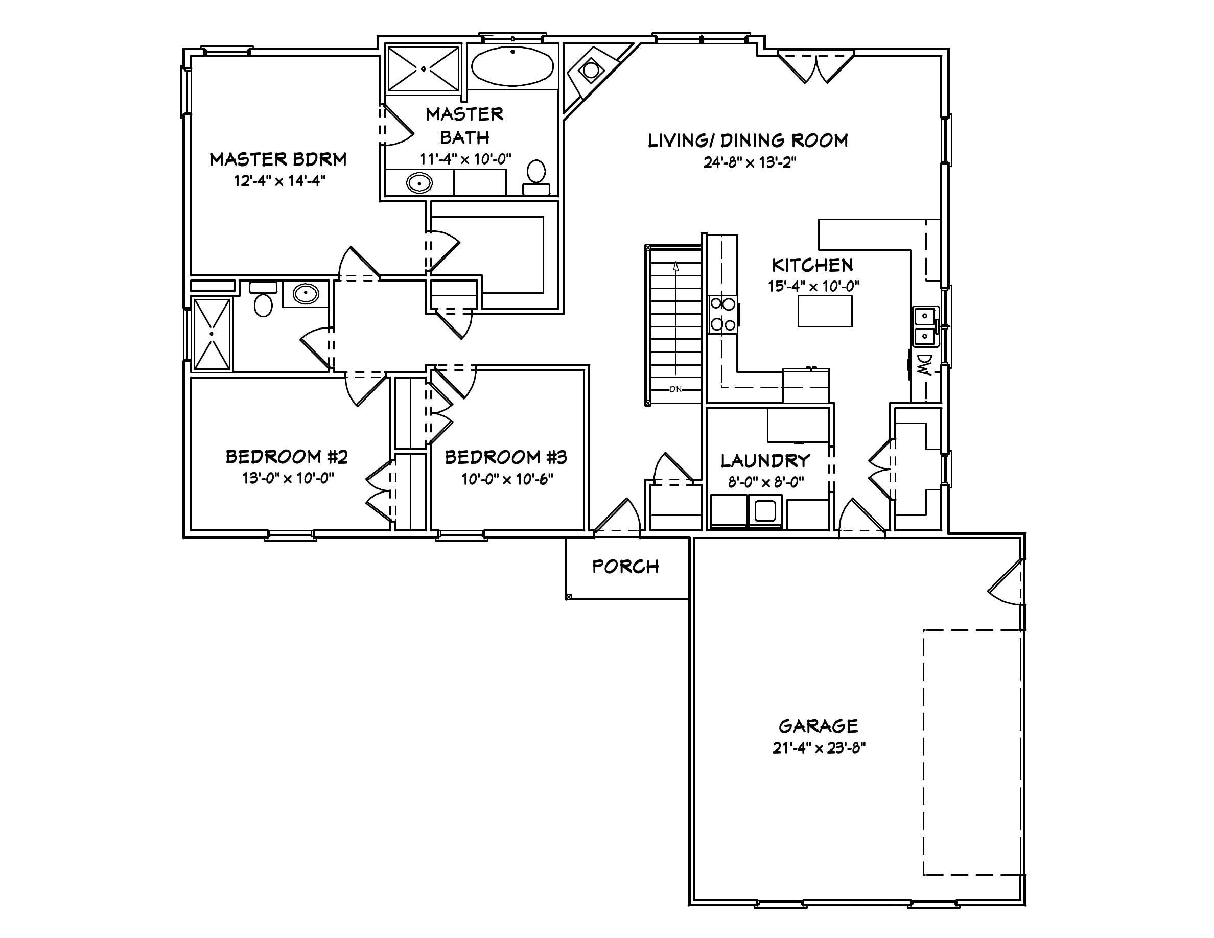 Floor Plan First Story of Country Plan #148-1072