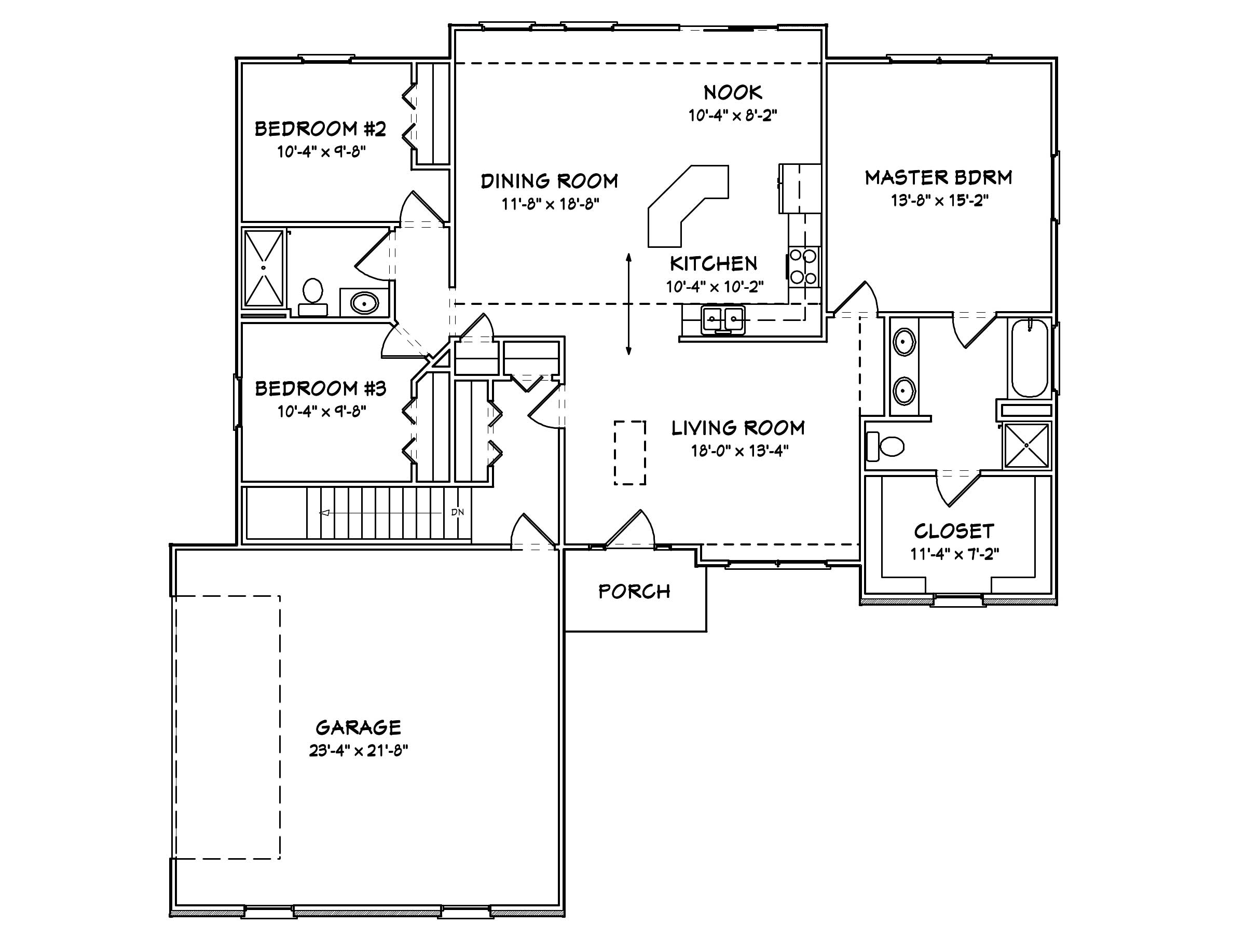 Floor Plan First Story of Country Plan #148-1078