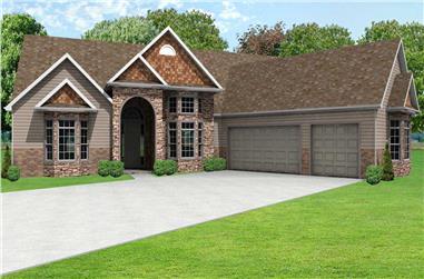 2-Bedroom, 2564 Sq Ft Country House Plan - 148-1079 - Front Exterior