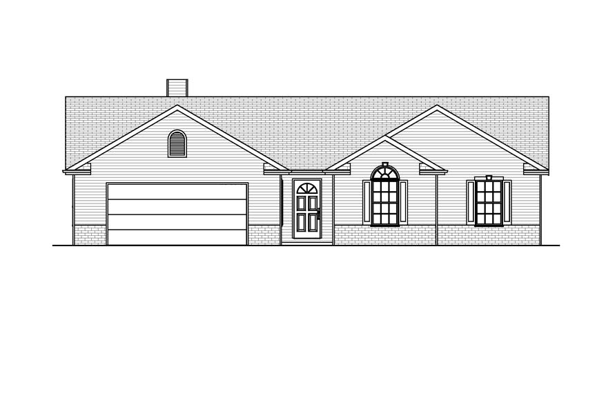 Home Plan Front Elevation of this 3-Bedroom,1560 Sq Ft Plan -148-1080