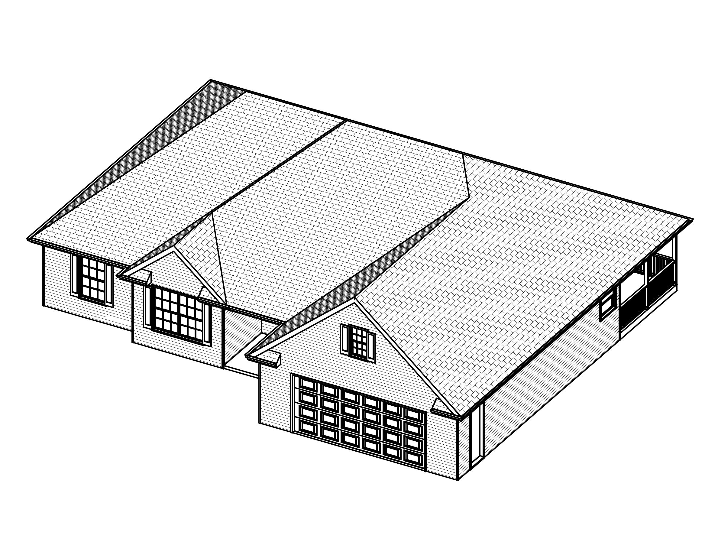 3D Floor Plan of this 4-Bedroom, 1574 Sq Ft Plan - 148-1086