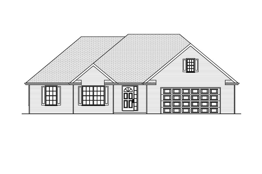 Home Plan Front Elevation of this 4-Bedroom,1574 Sq Ft Plan -148-1086
