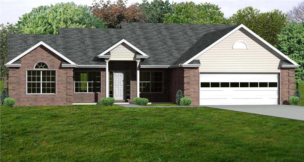 Front elevation of Country home (ThePlanCollection: House Plan #148-1093)