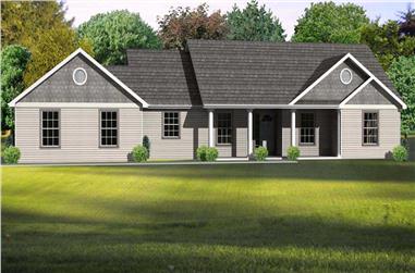 3-Bedroom, 1536 Sq Ft Country Home Plan - 148-1097 - Main Exterior