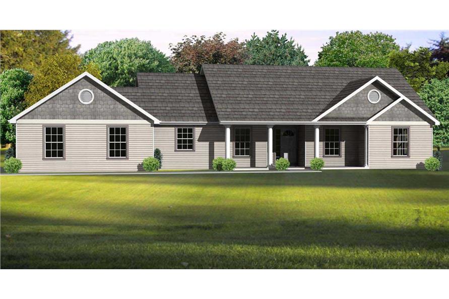 3-Bedroom, 1536 Sq Ft Country Home Plan - 148-1097 - Main Exterior