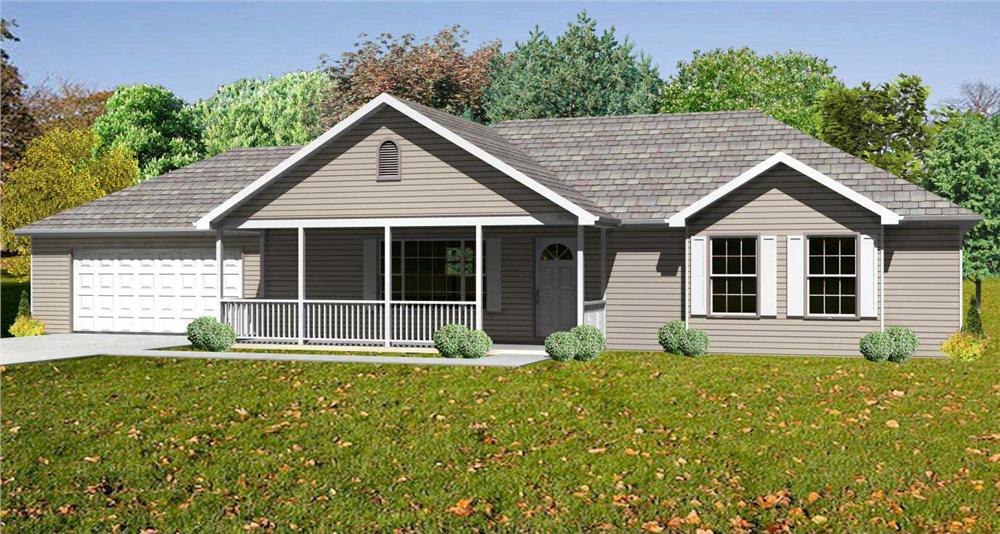 This is a 3D rendering of these Traditional Home Plans.