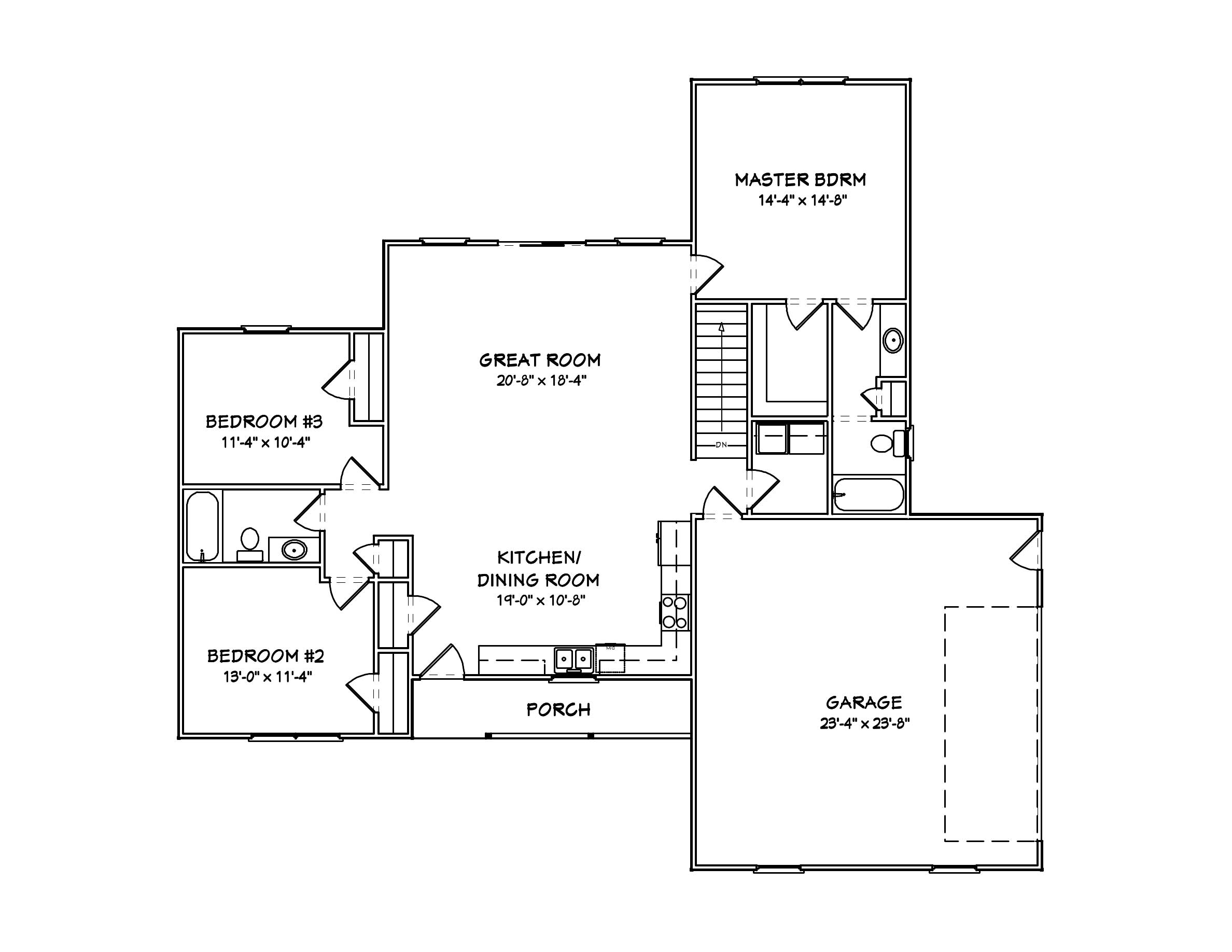 Floor Plan First Story of Country Plan #148-1100