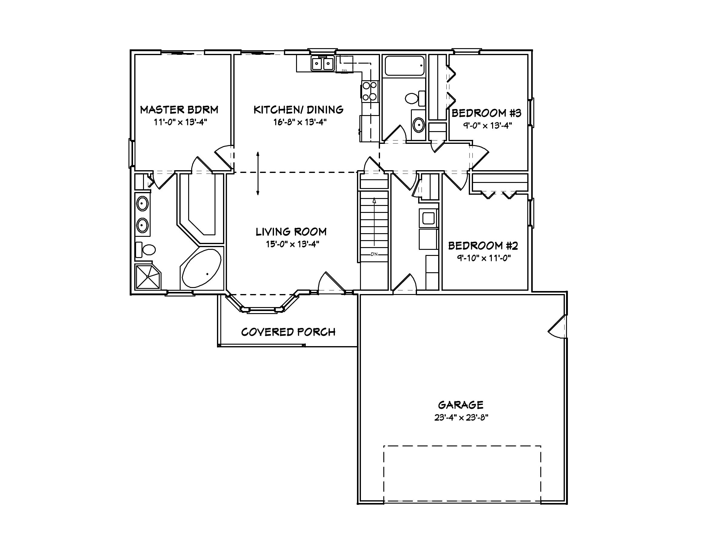 Floor Plan First Story of Country Plan #148-1102