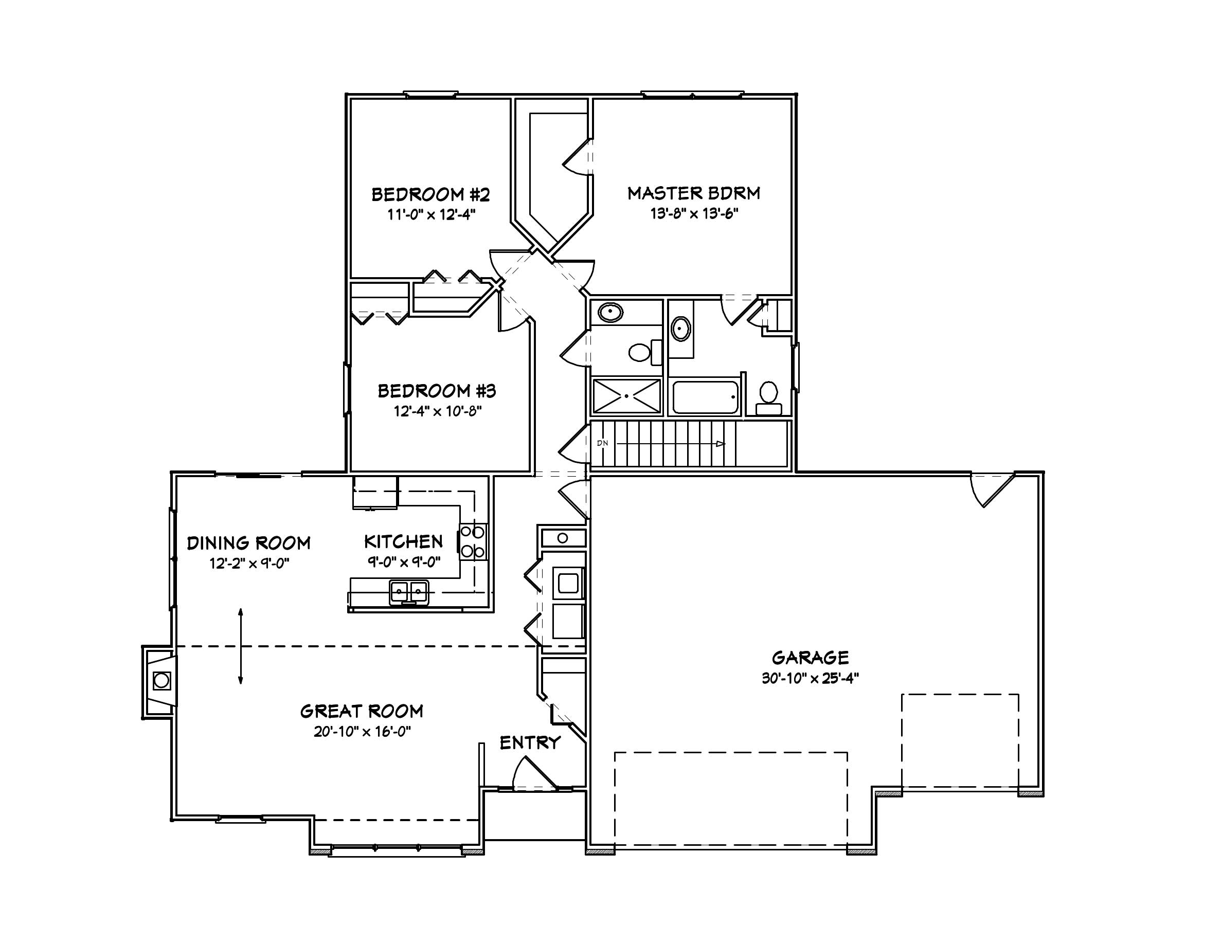 Floor Plan First Story of Country Plan #148-1103