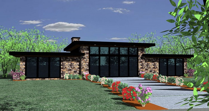 Small Modern  Home  Plan  2 Bedrms 2 Baths 1439 Sq Ft 