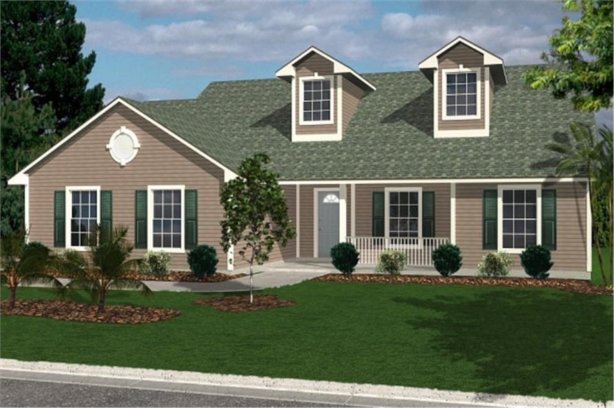 3-Bedroom, 1418 Sq Ft Florida Style House Plan - 150-1009 - Front Exterior