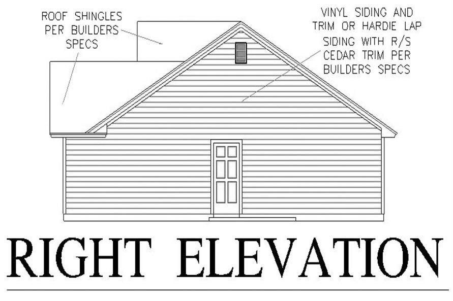Home Plan Right Elevation of this 3-Bedroom,1458 Sq Ft Plan -150-1011