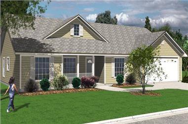 3-Bedroom, 1458 Sq Ft Florida Style Home Plan - 150-1011 - Main Exterior