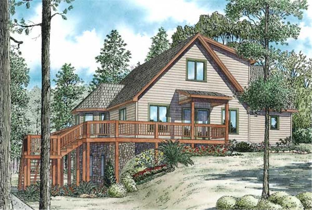 Front elevation of Rustic home (ThePlanCollection: House Plan #153-1001)