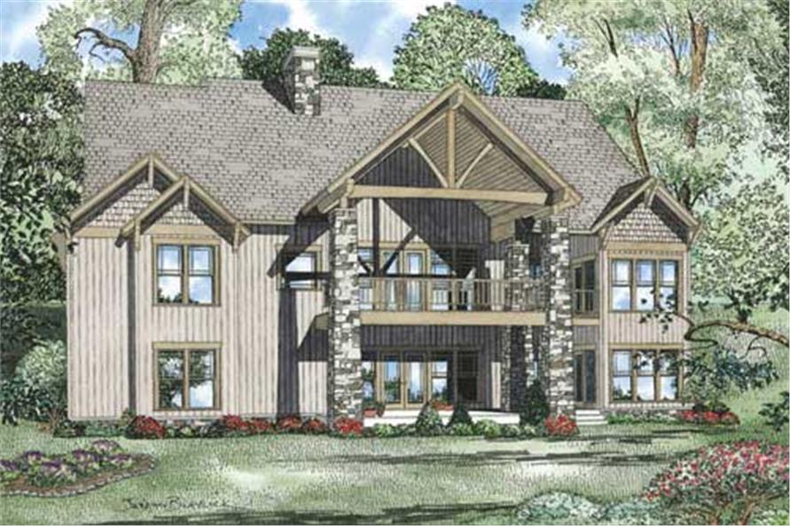 Home Plan Rear Elevation of this 6-Bedroom,6089 Sq Ft Plan -153-1008