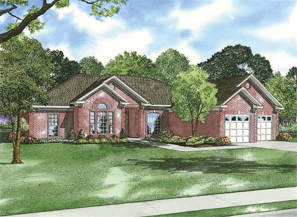 Front elevation of Ranch home (ThePlanCollection: House Plan #153-1012)