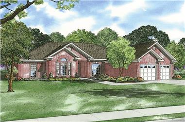 4-Bedroom, 2439 Sq Ft Southern House Plan - 153-1012 - Front Exterior