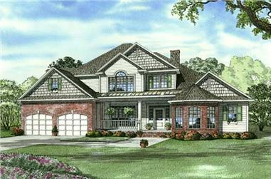 4-Bedroom, 3343 Sq Ft Arts and Crafts House Plan - 153-1017 - Front Exterior