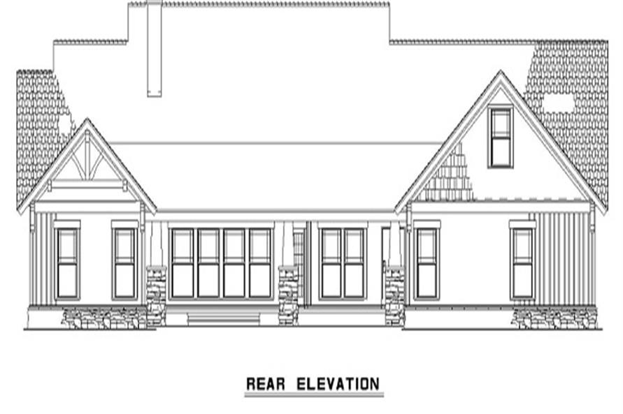 Home Plan Rear Elevation of this 4-Bedroom,2373 Sq Ft Plan -153-1020