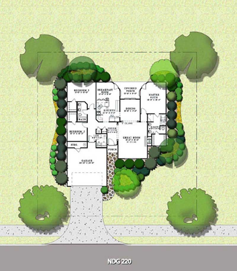 Aerial View of this 3-Bedroom, 1764 Sq Ft Plan - 153-1038