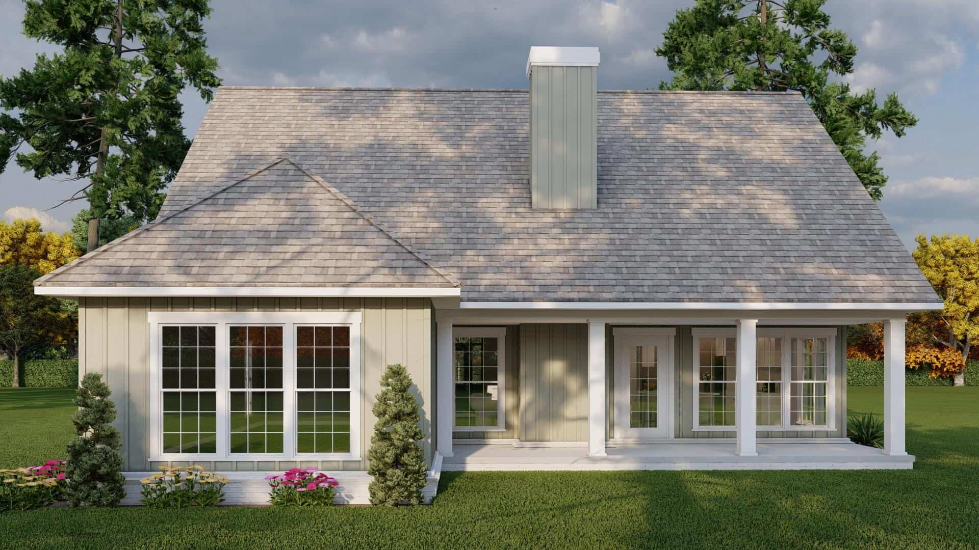 Rear View of this 3-Bedroom,1588 Sq Ft Plan -153-1040