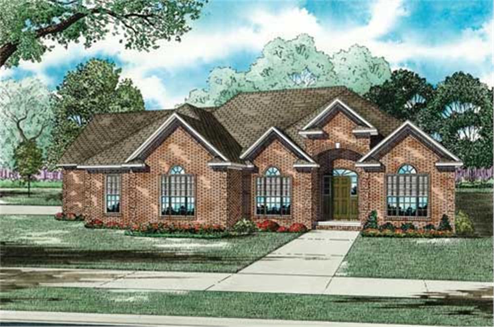 This image shows the Traditional style for this set of house plans.