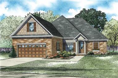 3-Bedroom, 1591 Sq Ft Country House Plan - 153-1045 - Front Exterior