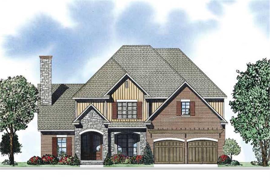 This is the front elevation for these European House Plans.