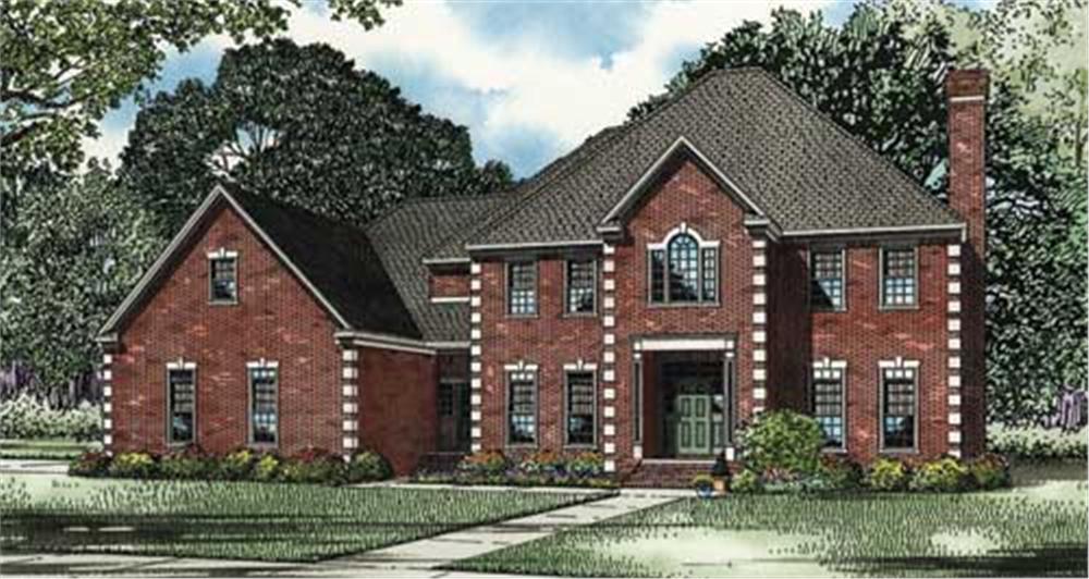 Front elevation of Traditional home (ThePlanCollection: House Plan #153-1059)