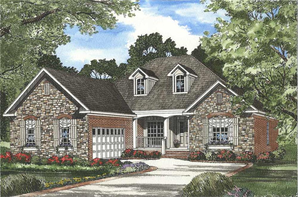 Front elevation of Country home (ThePlanCollection: House Plan #153-1061)