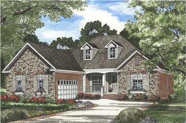 4-Bedroom, 1965 Sq Ft Country House Plan - 153-1061 - Front Exterior