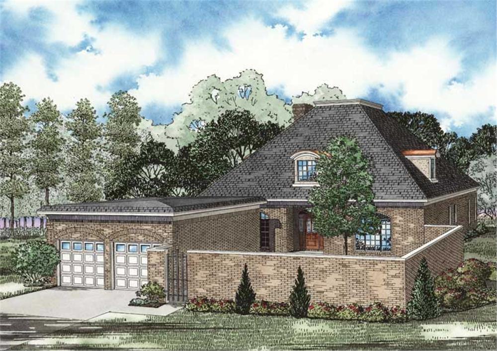 Front elevation of Transitional home (ThePlanCollection: House Plan #153-1062)