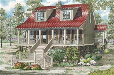 3-Bedroom, 1451 Sq Ft Country House Plan - 153-1064 - Front Exterior
