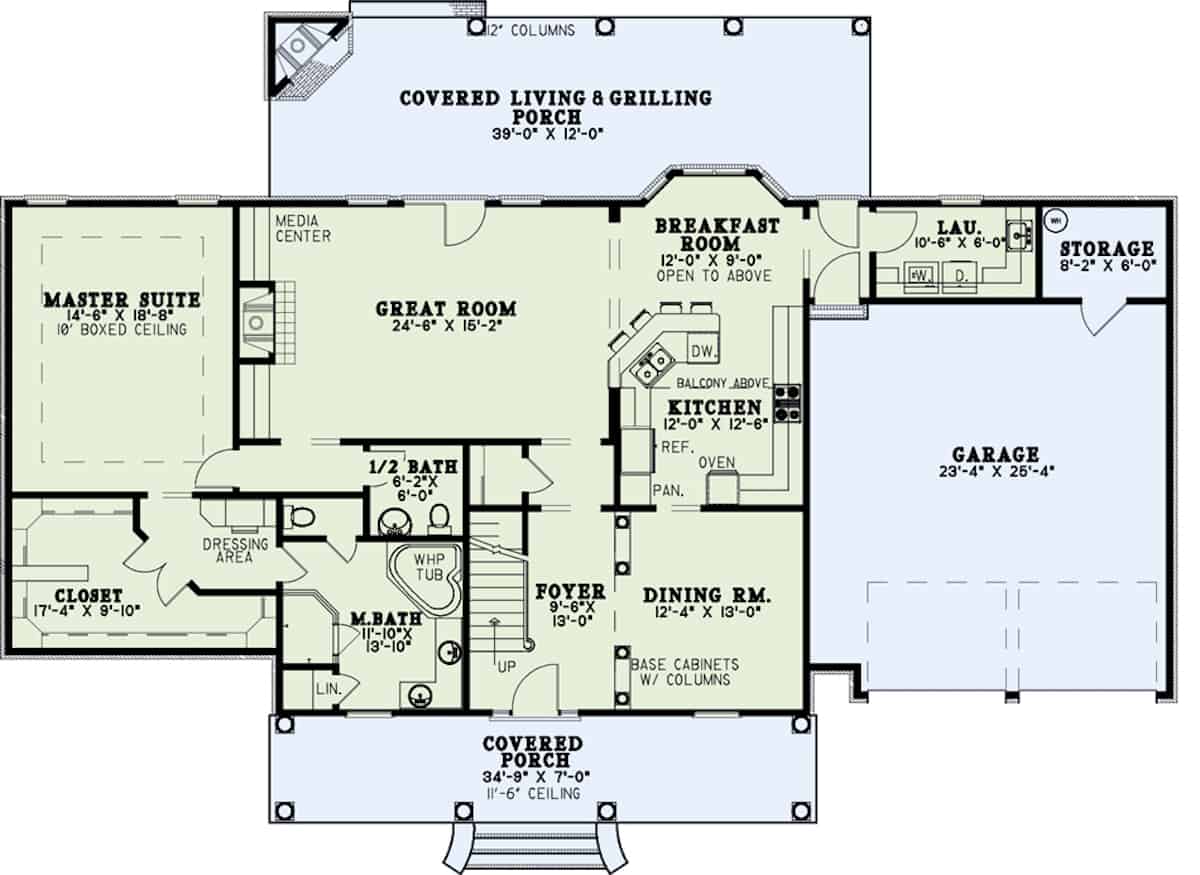 Main Level of Cape Cod Plan #153-1066