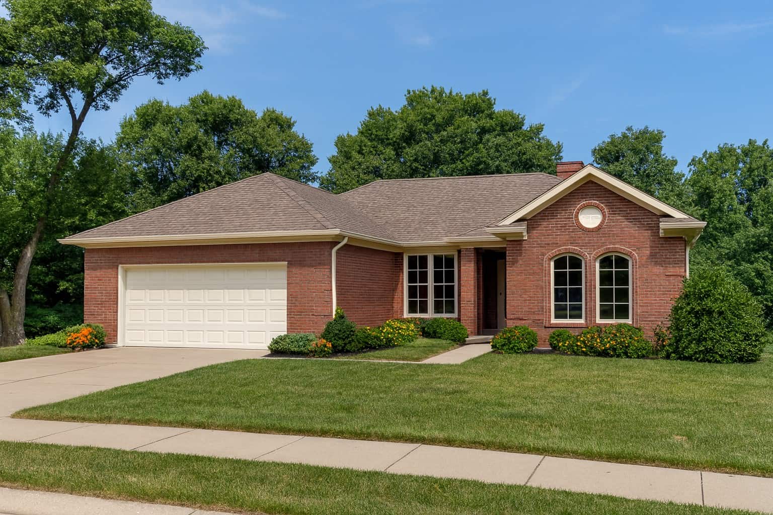 Front elevation of a small ranch home (ThePlanCollection: House Plan #153-1072)