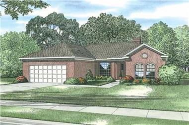 3-Bedroom, 1702 Sq Ft Small Ranch Plan - 153-1072 - Front Exterior