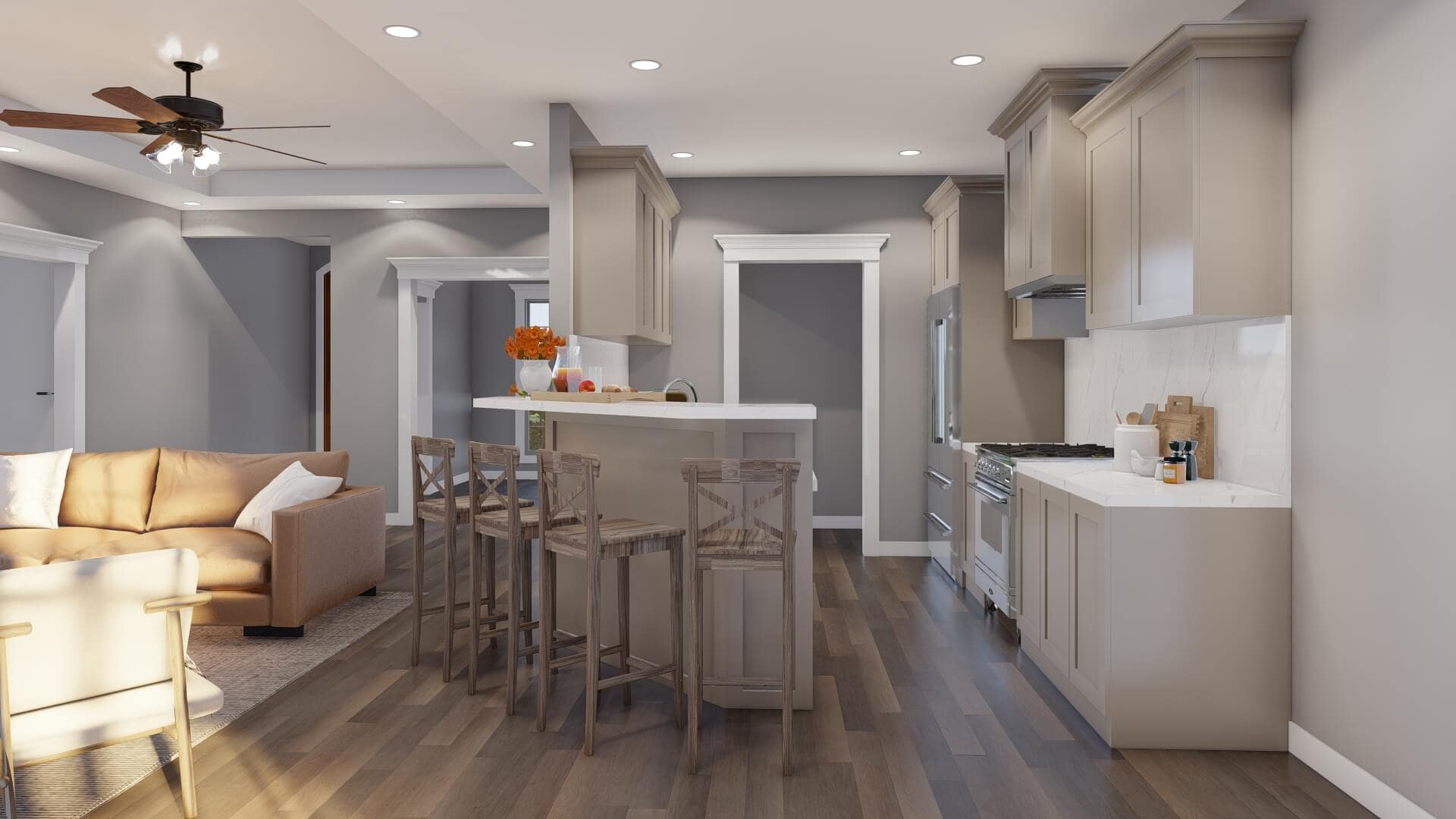 Kitchen: Breakfast Bar of this 3-Bedroom,1591 Sq Ft Plan -153-1076