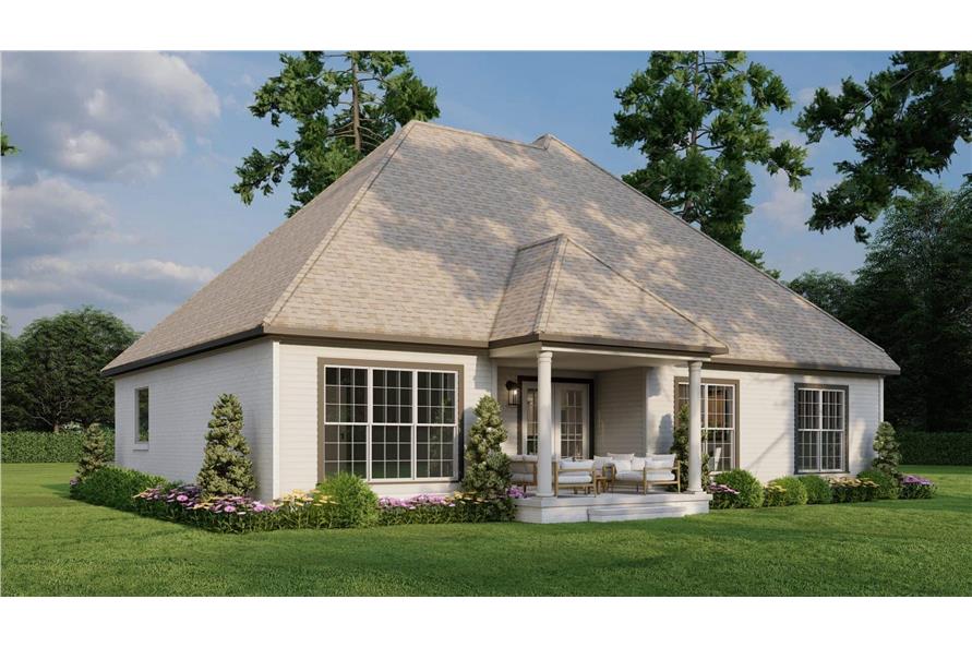 Rear View of this 3-Bedroom,1591 Sq Ft Plan -153-1076