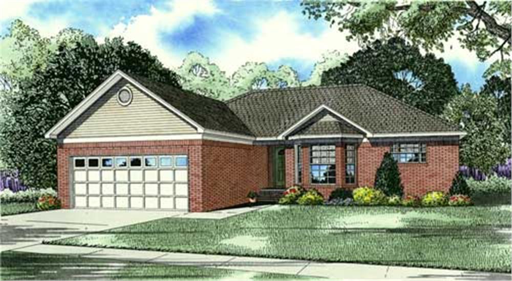 Front elevation of Small House Plans home (ThePlanCollection: House Plan #153-1079)