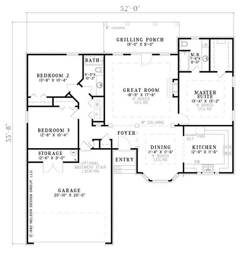 Floor Plan First Story of Small House Plans #153-1079