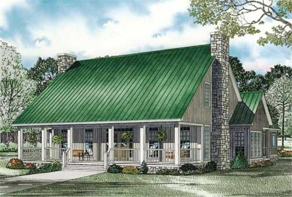 Front elevation of Ranch home (ThePlanCollection: House Plan #153-1080)