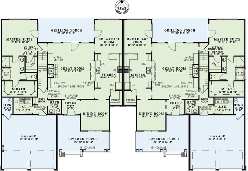 Floor Plan First Story of Multi-Unit Plan #153-1082